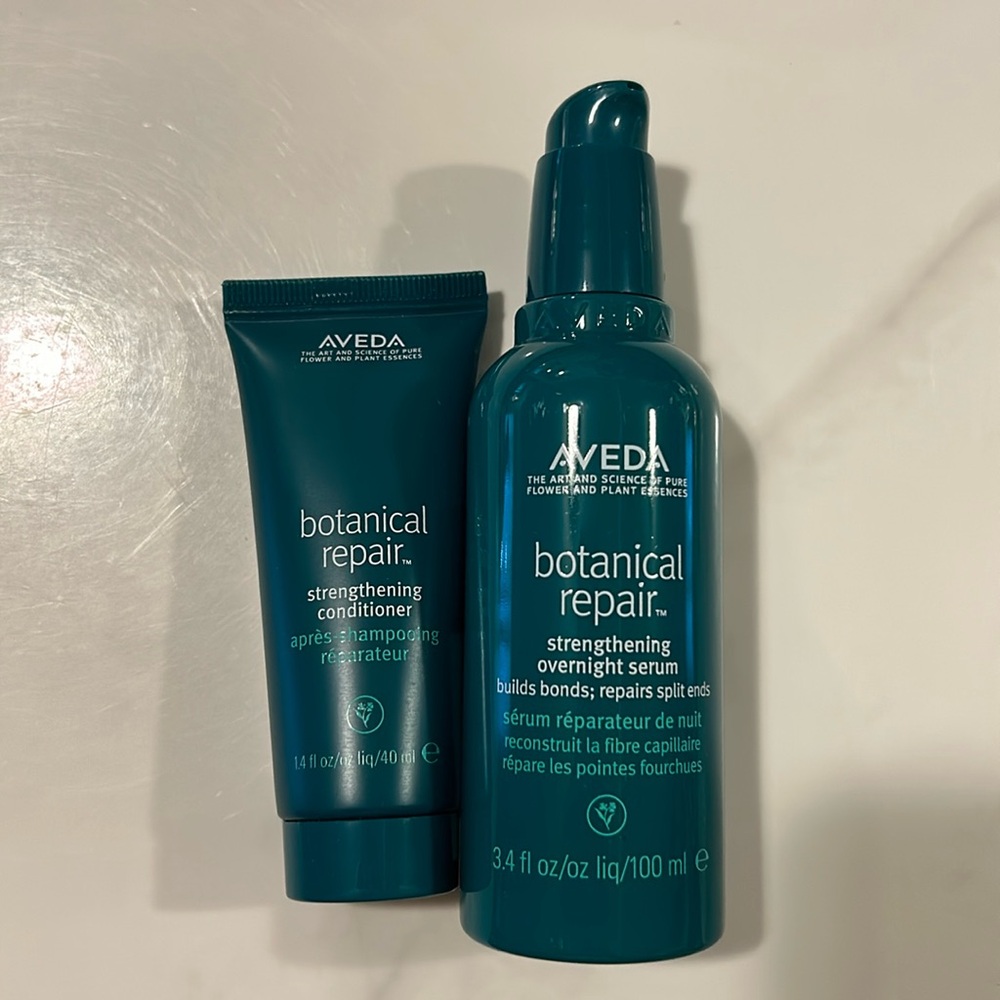 Aveda Botanical Repair Strengthening Overnight Serum and Conditioner
